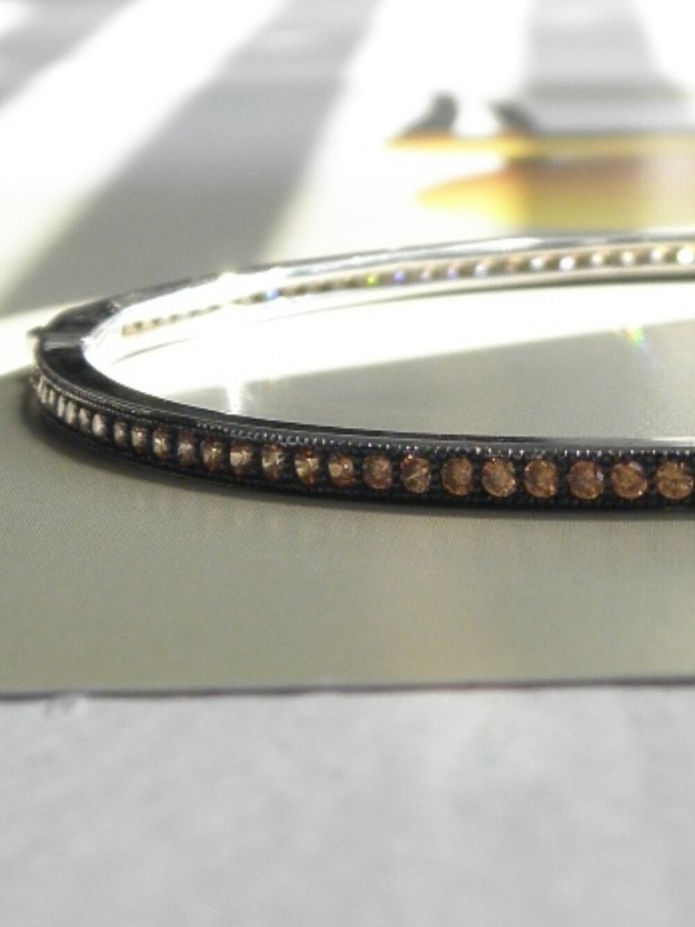 Brand new special safety buckle solid 925 sterling silver with CZ bangle - Picture 3 of 5